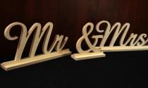 wedding photo - MR and MRS wooden sign, Freestanding- sweetheart table, wedding, DIY option- Wedding sign set