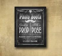 wedding photo - Printed PHOTO BOOTH Wedding sign - chalkboard signage - 3 sizes available with optional add ons