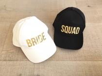 wedding photo - Bachelorette hat, bride hat, squad hat, bachelorette party hat, bridesmaid hat, custom party hat, wedding party hats,