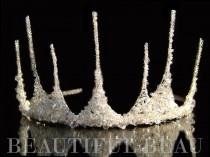 wedding photo - Half Crown Tiara, Bridal Tiara, Bridal Crown, Wedding Crown, Princess Tiara, Peak Tiara, Swarovski Crystal, Fairytale Tiara - ICE QUEEN