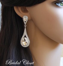 wedding photo - Bridal Earrings, Bridal Earrings Crystal, Bridal Crystal Earrings, Swarovski Drop Dangle Earrings, Crystal Earrings, Wedding Earrings