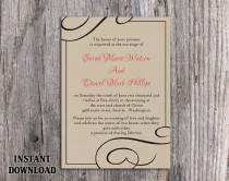wedding photo -  DIY Burlap Wedding Invitation Template Editable Word File Download Printable Rustic Wedding Invitation Black Invitation Elegant Invitation