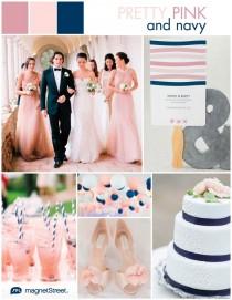 wedding photo - Color Monday: Pink & Navy Wedding