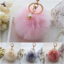 wedding photo - Pink Fashion Pom Pom Keychain Handbag, Pom Pom Ball Keychain, Fluffy Imitation Rabbit Fur Pom Pom Ball, Fluffy Pom Pom