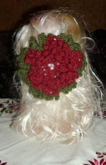 wedding photo - Hair accessory,Hand Crocheted Big Flower Hair Clip,crochet hair accessory,big hair accessories, boho hair accessory, Shabby Chic