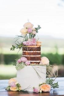 wedding photo - Romantic Rustic Naked Cake