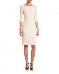 wedding photo - Women's White Icon Collection Double-face Wool Sheath Dress