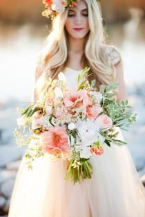 wedding photo - Gold and Peach Bouquet
