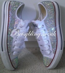 wedding photo - Original Price** All Over Crystal Converse ALL Colours -Custom Hand,made Crystal Converse.Free UK Delivery