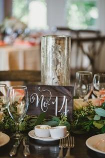 wedding photo - Painted Wood Table Number
