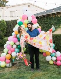 wedding photo - A Colorful Whimsical Wedding Proposal