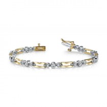 wedding photo -  Men's Diamond Bracelet 14k Two Tone Gold - Diamond Bracelets For Men - Unisex - For men or women - For Him - For Her - Designs - Bezel