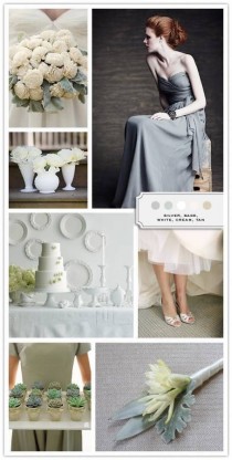 wedding photo - Color Palette: Silver, Sage, White, Cream, Tan - Inspired Bride