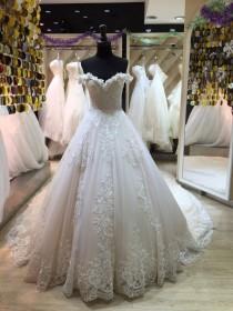 wedding photo - strapless chapel train Ball Gown Cinderella Princess cut bridal royal  wedding dress