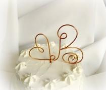 wedding photo - Rustic Copper Letter Cake Topper