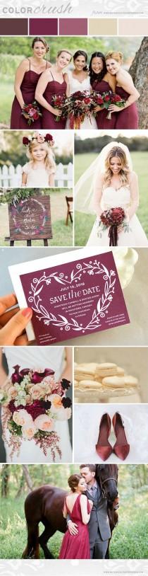 wedding photo - {inspiration Board} Color Crush - Burgundy, Woodsy Browns   Neutral Creams