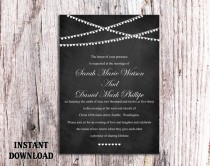 wedding photo -  DIY Wedding Invitation Template Editable Word File Download Printable Chalkboard Wedding Invitation Lights Invitation Heart Invitation