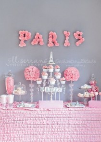 wedding photo - Grey And Pink Dessert Tsble