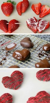 wedding photo - Chocolate Strawberry Hearts For Valentines Day