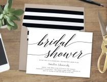 wedding photo - Printable Bridal Shower Invitation - MODERN SCRIPT - with Bonus Printable Envelope Liner