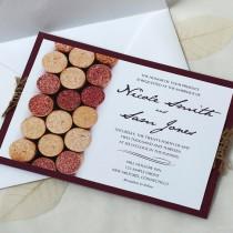 wedding photo - Wine Cork Wedding Invitation, Vineyard Wedding Invitation, Wine Wedding, SAMPLE