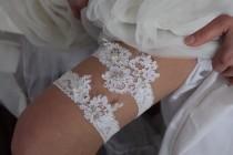 wedding photo - Luxury Garter Set, Lace Handcrafted Garters, White Bridal Garters, Lace Flower Wedding Garters, Wedding Accessories, Bridal Lingerie