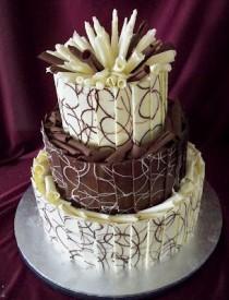 wedding photo - Elisabeth's Wedding Cakes: Chocolate Panel Wedding Cakes