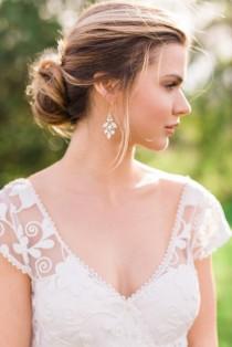 wedding photo - Gold Earrings Gold Bridal Earrings Crystal Earrings Beaded Earrings Bridal Earrings Boho Earrings Bohemian Earrings #138