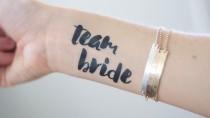 wedding photo - Bold TEAM BRIDE  bachelorette party/wedding temporary tattoos in black