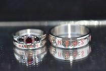 wedding photo - Nickname Rings "your crazy matches my crazy" comic inspired Stainless Steel Wedding set Comic inspired Lady Deadpool and Deadpool
