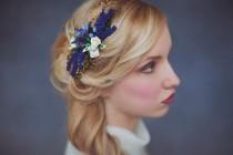 wedding photo - Flower Hair comb - remembering provence, floral hair comb, fairy hair comb, wedding hair comb