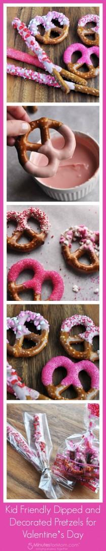 wedding photo - Kid Friendly Dipped And Decorated Pretzels For Valentine's Day