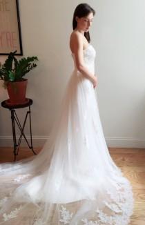 wedding photo - Strapless Empire Waist Lace Wedding Dress