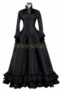 wedding photo -  Black Long Sleeves Gothic Victorian Dress