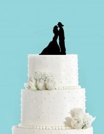 wedding photo - Firefighter Couple Acrylic Wedding Cake Topper