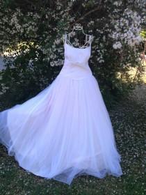 wedding photo - Beautiful Pink Wedding Dress Vintage Bridal Ballgown Romantic Fairytale treasury Item ~Sale was 175.00 now 115!!
