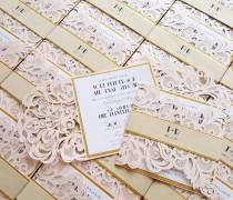 wedding photo - Rose quartz Laser cut wedding invitations, Blush gold wedding invitations {Broadway design, New Spring Summer 2016 Collection}