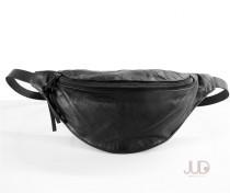 wedding photo - Black Leather fanny pack - hip bag SALE waist Purse - black leather ba - waist pack holster - soft black leather crossbody bag- black pouch