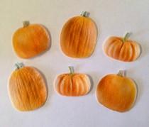 wedding photo - Double-Sided Edible Wafer Paper Pumpkins for Cakes, Cupcakes or Cookies