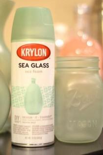 wedding photo - Krylon Sea Glass Vases