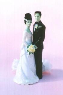 wedding photo - Frankenstein Bride And Groom Wedding Cake Top Figurine