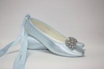 wedding photo - Wedding Shoes - Ballet Flats - Blue Shoes- Choose Over 100 Colors - Wedding Flat - Bridal Flat - Wedding Slippers - Bespoke Shoes - Parisxox