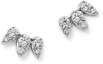wedding photo - Diamond Teardrop Stud Earrings in 14K White Gold, .35 ct. t.w.