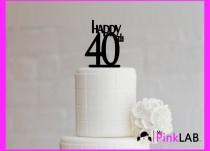 wedding photo - Cake Decor Rustic-Happy birthday Cake topper-Birthday-All birthday cake toppers-happy 40th