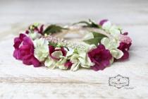wedding photo - Flower crown, floral headband, nature inspired, fairy birthday party, photo prop, photo session, flower girl,boho ,wedding