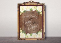 wedding photo -  Wedding Welcome sign Rustic wooden Welcome wedding Printable Custom Wedding Sign Chalkboard White peonies wedding sign Welcome Poster idw26