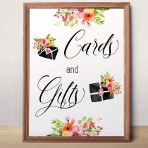 wedding photo -  Wedding cards and gifts sign Cards and Gifts printable Wedding sign Wedding decor Floral cards and gifts sign Reception cards and gifts