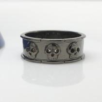 wedding photo - Black skull ring, immortal pledge skull ring, unique wedding band, men's wedding ring, men's skull ring, skull eternity ring