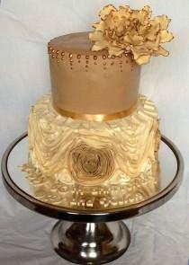 wedding photo - Golden Wedding Anniversary Cake — Anniversary