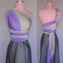 wedding photo - 3 Color Ombre Infinity Convertible Wrap Twist Dress - 37 Colors - Ombre Bridesmaids Dress